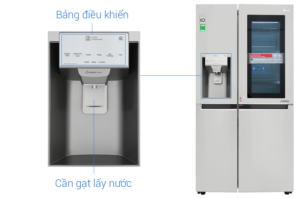 Tủ lạnh LG Inverter 601 lít Side By Side InstaView Door-in-Door GR-X247JS