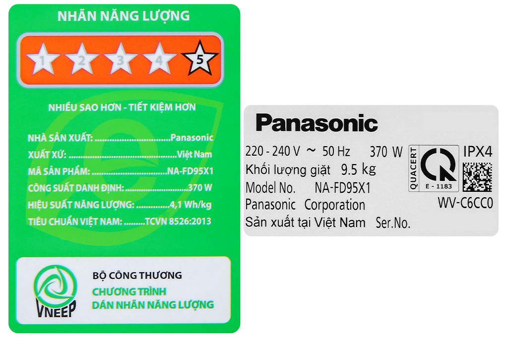 Máy giặt Panasonic 9.5 KG NA-FD95X1LRV