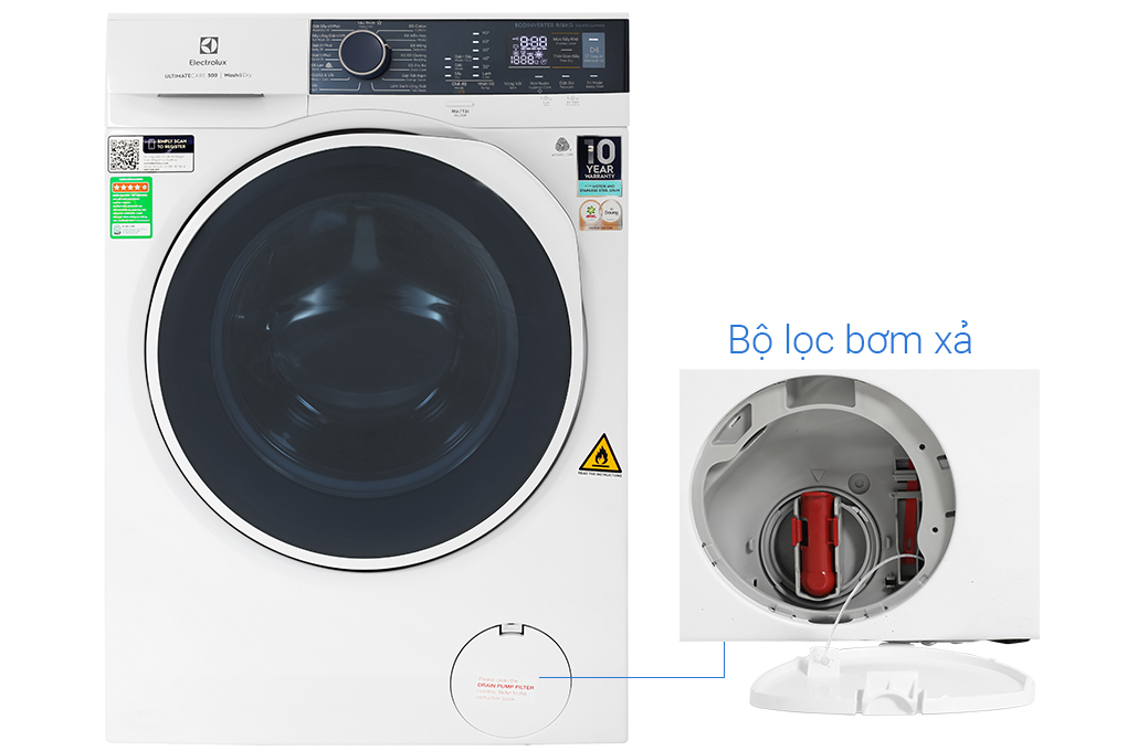 Máy giặt sấy Electrolux Inverter giặt 9 kg - sấy 6 kg EWW9024P5WB
